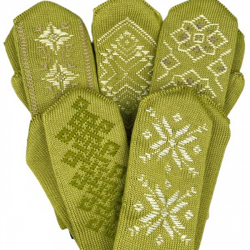 Женские двойные варежки с ручной вышивкой (орнамент №2) Женские двойные варежки с ручной вышивкой (орнамент №2)