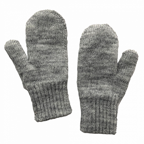 Детские двойные варежки жаккардовой вязки однотонные №2 Детские двойные варежки жаккардовой вязки однотонные №2